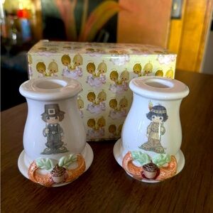 Precious Moments Candle Holders ,Thank God for Family and Friends Thanksgiving